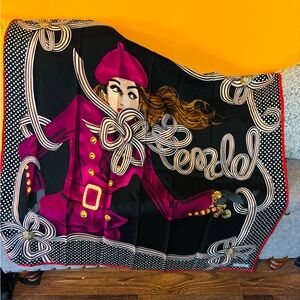 Henri Bendel Black and Pink Scarf